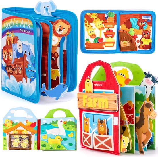 Speelbord voor 1-jarigen, rustig speelboek voor peuters van 1-3 jaar - Montessori speelgoed voor 1-jarige jongens en meisjes, sensorisch, vroeg leren, educatief, ontwikkelingsgericht, verjaardagscadeau voor een 1-jarige jongen - reisspeelgoed van Merkloos