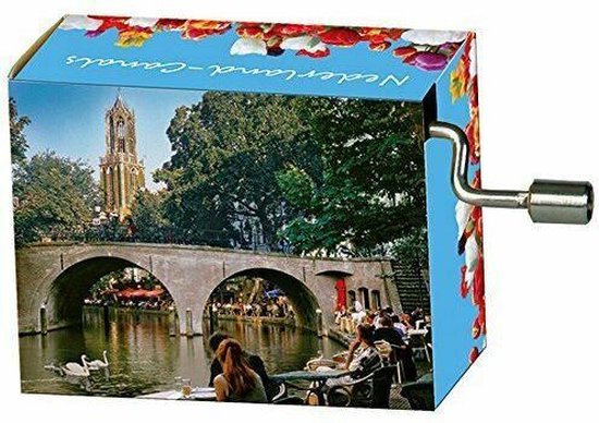 Speeldoosje Nederland Amsterdamse grachten muziek tulpen uit Amsterdam, van Souvenir World