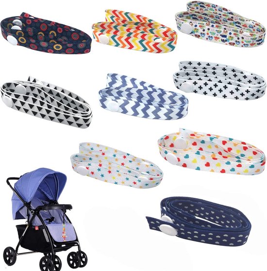 Speelgoed Riemen - Anti-val Houders - Kinderwagen Accessoires - Verstelbare Lengte - 9 Stuks 60cm - Multicolor