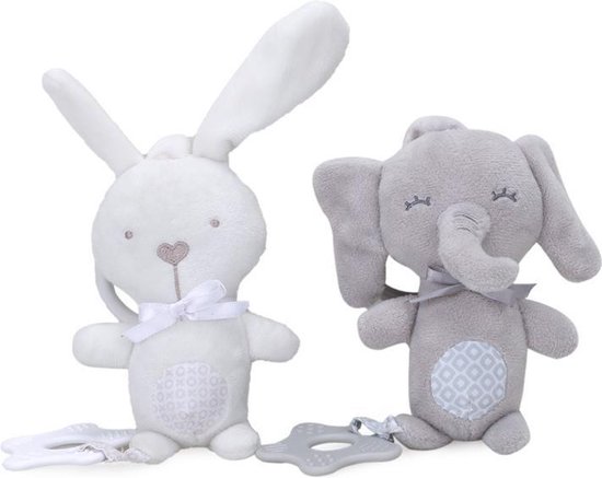 Speelgoed/ Speeltje/ Bijtring/ Bijtspeelgoed  Olifant Konijn Baby Bell Bijtring Bed Opknoping Dier Rammelaar Hanger Baby Draaibank Hanger Bb Genoemd Muziek Speelgoed (Pluche)/ konijn van SpeelGoed