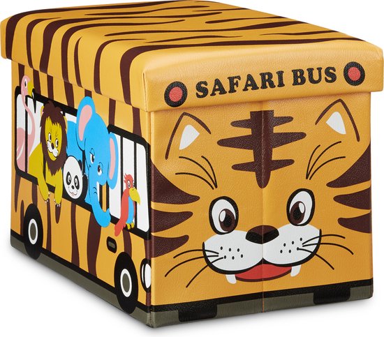 speelgoedbank - met opbergruimte - kinderkamer - 37 liter - 32 x 48 x 32 cm - safari