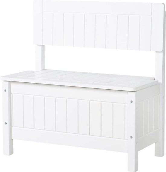 Speelgoedbank - Speelgoed Opbergbank - Kinderbankje Met Opbergruimte - Speelgoedbankje Kinderen – Speelgoedkist – Speelgoedbak – Opbergkisten – Wit - 29 x 59 x 57 cm van SpeelGoed