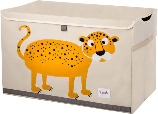 Speelgoedkist voor kinderen, opbergkist voor jongens- en meisjeskamer, luipaard van Speelgoed.