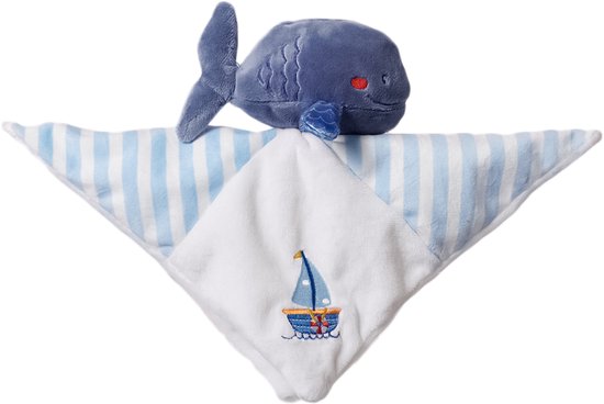 Speelgoedtopdeals - Pluche Knuffeldoekje Stevie Walvis - 23 cm van Merkloos