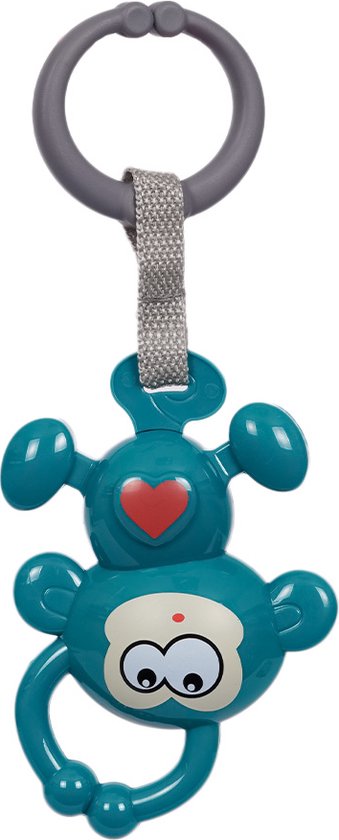 Speelgoedtopdeals - Rammelaar Hangspeeltje Buggyspeeltje - Aap groen hangend van Speelgoed.