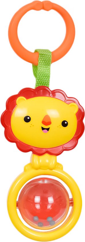 Speelgoedtopdeals - Rammelaar Hangspeeltje Buggyspeeltje - Gele Leeuw met Bal van SpeelGoed