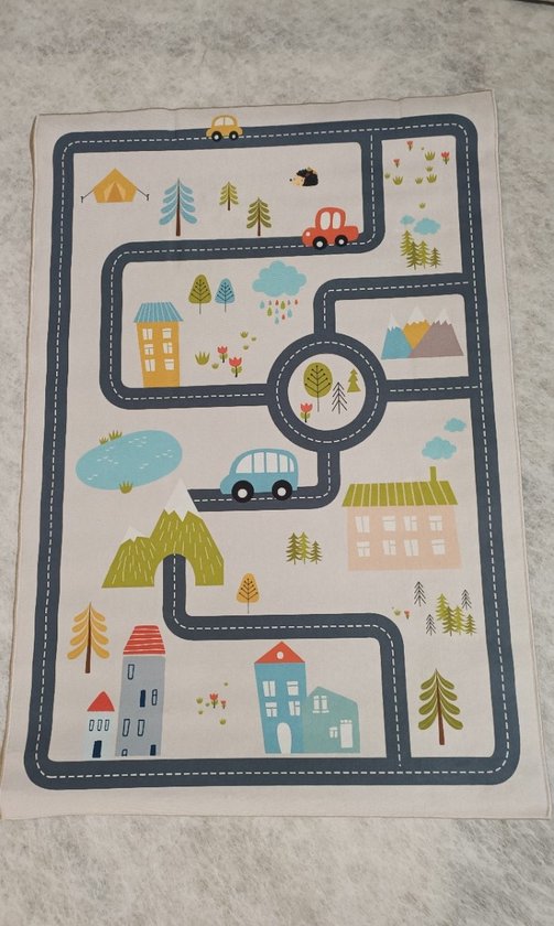 speelkleed - 100 x 150cm - speeltapijt - antislip en wasbaar - modern city van Merkloos