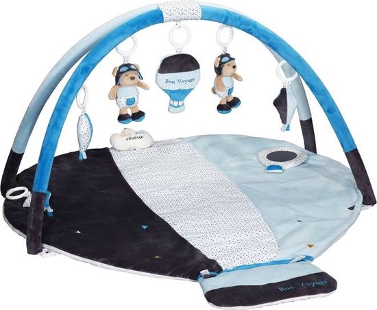 Speelkleed - Activiteitenmat - Speelmat - Babygym - Lazare - Baby/Kleuter - Veel zintuiglijke activiteiten - Verwijderbare stokken - Eenvoudige montage - Draagtas - Speeltjes kunnen ook los gebruikt worden. van Lazare