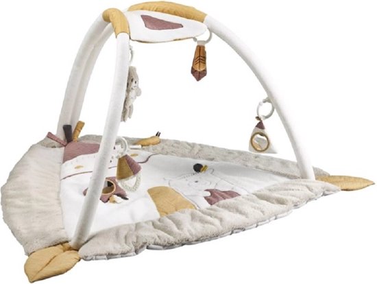 Speelkleed - Activiteitenmat - Speelmat - Babygym - Timouki - Baby/Kleuter - Veel zintuiglijke activiteiten - Verwijderbare stokken - Eenvoudige montage - Draagtas - Speeltjes kunnen ook los gebruikt worden. van Vertbaudet