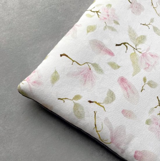 Speelkleed - Baby kleed - Groot - Maylily - Magnolia print, Wit, Roze, Licht groen, onderkant Beige - 150 x 150 cm - Bamboe - Katoen - Vulling hypoallergeen - Onderkant waterproof - Zacht en dik - Voor Binnen & Buiten