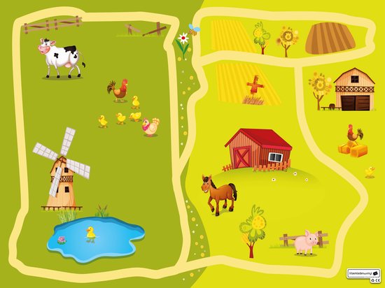 Speelkleed | Boerderij | 170x170cm | Onze materialen zijn PVC vrij en hygienisch van lovaLinda