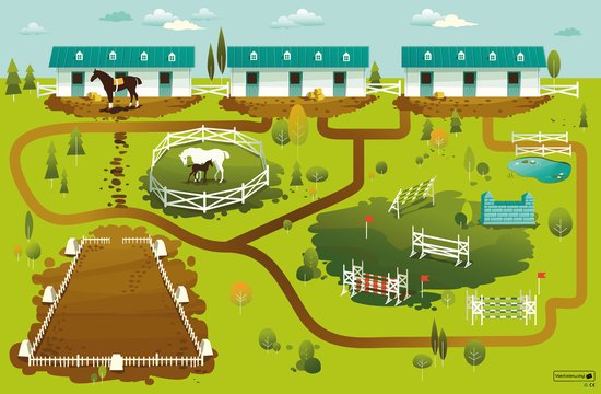 Speelkleed | Manege | 195x300cm | Onze materialen zijn PVC vrij en hygienisch van That's Mine
