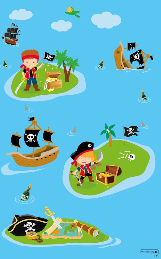 Speelkleed | Piraat | 170x170cm | Onze materialen zijn PVC vrij en hygienisch van EKOBO
