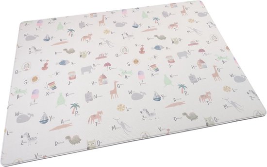 Speelmat baby Little gem - 100 x 140 cm - ABC - afwasbaar & antibacterieel van $