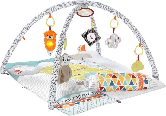 Speelmat Luxe Pluchen Speelmat met 6 Activiteitenspeeltjes voor Baby's HBB74 van Fisher Price