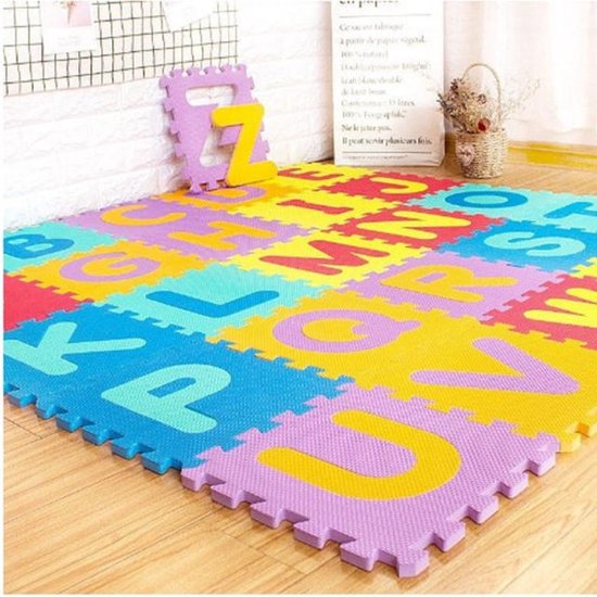 Speelmat Opvouwbaar - Vloerpuzzel educatief - Puzzelmat Foam - Speelmat Baby en Peuter - Letters - 180x180cm - 40 stuks- Multicolor van Droombambino