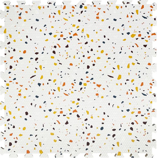 speelmat - puzzelmat - Speelmat - Dikke foam - Veilig spelen - Kindermat - Terazzo - Wit van Merkloos