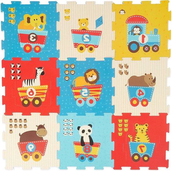 Speelmat voor baby en kinderen - 18 stukjes - XXL puzzel - kruipmat - turnmat - kinderdekens - letters leren - jongen. van $