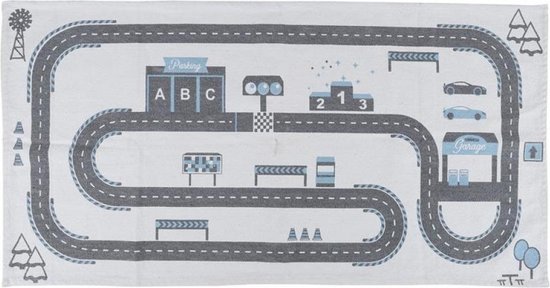 Speeltapijt autoweg 140x70cm . Kinderkamertapijt van TOM.
