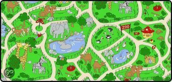 Speeltapijt Dierentuin - 95x200cm educatief van PlayTive