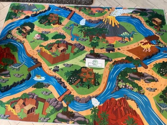 speeltapijt dinofun - speelmat - Dino speelkleed - vloerkleed - dinoworld speelmat - dinosaurussen mat - antislip - wasbaar -140 x 200 cm van Dinofun