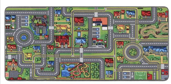 Speeltapijt met straten AUTO-CIRCUIT verschillende motieven en maten, vuilafstotende laag, speeltapijt voor jongens en meisjes, 0,95m x 2,00m van Andiamo