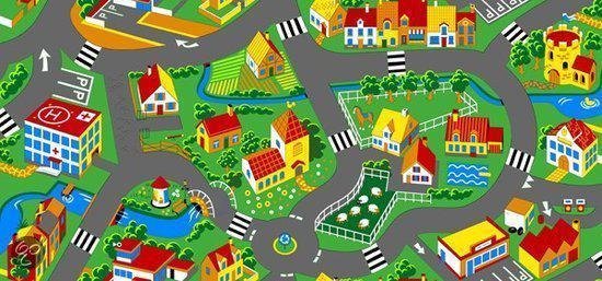 Speeltapijt Village - 95x200cm van House of Kids