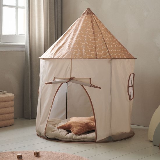 Speeltent Beige & Bruin - Knus Speelhuisje voor Kleine Dromers - Kindertent met Bodem - Snel Opzetten & Opbergen via Pop-up Mechanisme van Tiny Adventures.
