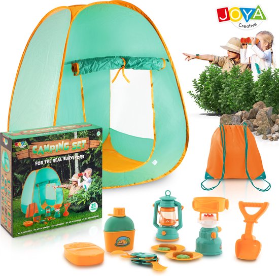 Speeltent Buitenspeelgoed - Camping Speeltent Pop Up - 21pcs - Binnen en Buitenspeelgoed voor Kinderen - Kindertent van Merkloos