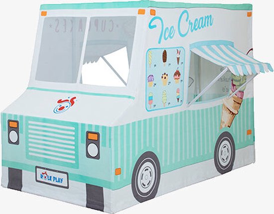Speeltent IJscowagen & Cupcake Foodtruck – Dubbelzijdige Kindertent van Katoen – Rollenspel voor Jongens & Meisjes – 147 x 86 x 107 cm – Voor Binnen en Buiten