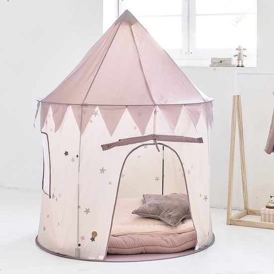 Speeltent Meisjes Roze - Speelhuisje als klein Sprookjeskasteel - Kindertent met Bodem - Snel Opzetten & Opbergen via Pop-up Mechanisme van Hakuna Matte