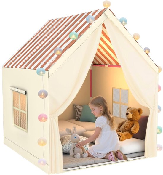 Speeltent Voor Kinderen, Ruime Binnenspeelhuis Met Sterrenlichtjes, Een Dromerige Kleine Wereld Voor Kinderen, Ideaal Voor Binnenspeelruimtes van Merkloos