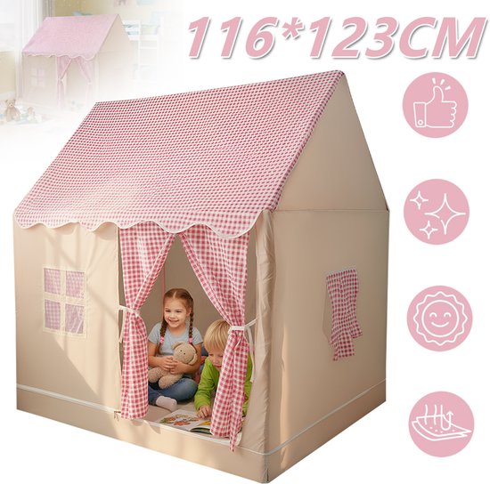 Speeltent Voor Meisjes Roze - Kindertent Binnen - Speeltent Kinderen Binnen - Tent Kinderkamer 3-7 Jaar - Pop-Up Kindertent Buiten