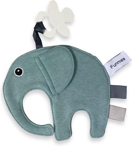 Speendoek - Knuffeldoek - Olifant Ollie - Funnies - STONE GREEN- van Funnies.