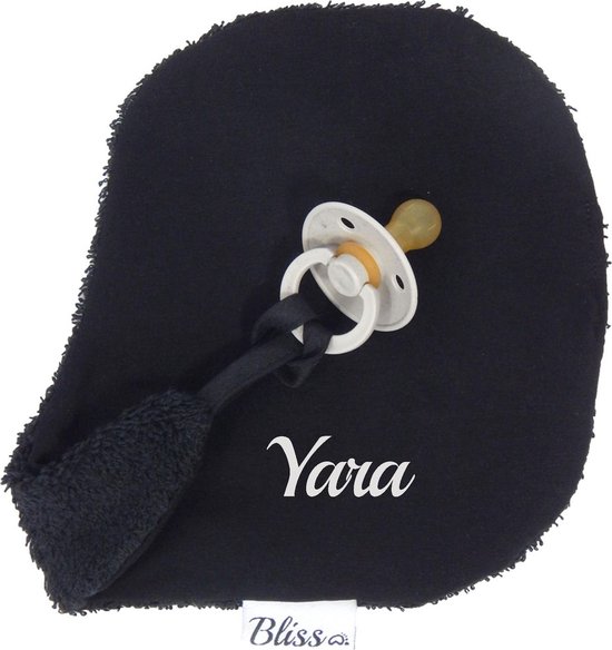 Speendoekje - Speendoekje met naam - gepersonaliseerd kraam cadeau - Wallabiezzz - Zwart van Wallabiezzz