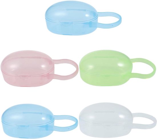 Speendoosjes Set - Fopspeen Houders - Baby Benodigdheden - Hygiënisch en Veilig - 5 Stuks - Diverse Kleuren