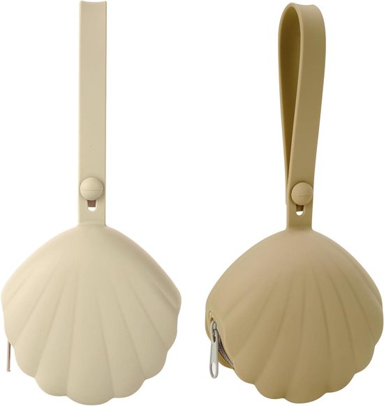 Speenhouder Silicone - Fopspeen Doosje - Baby Spullen Opbergen - Lekvrij en Stofdicht - 2 stuks - Zand en Lichtgrijs