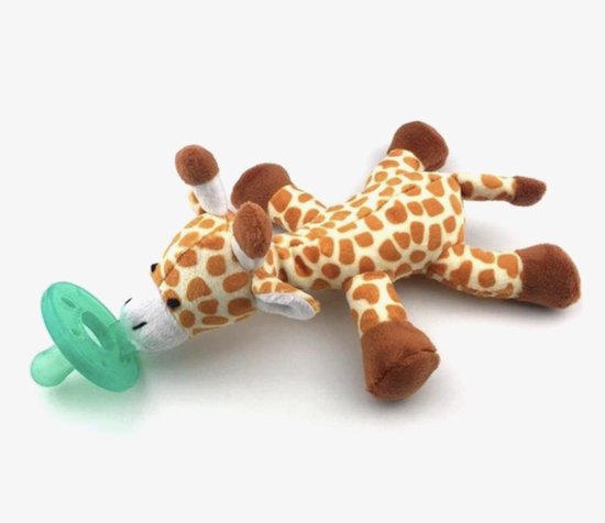 Speenknuffel giraffe inclusief speen - baby - dreumes - peuter - slapen - moe - bed - huilen