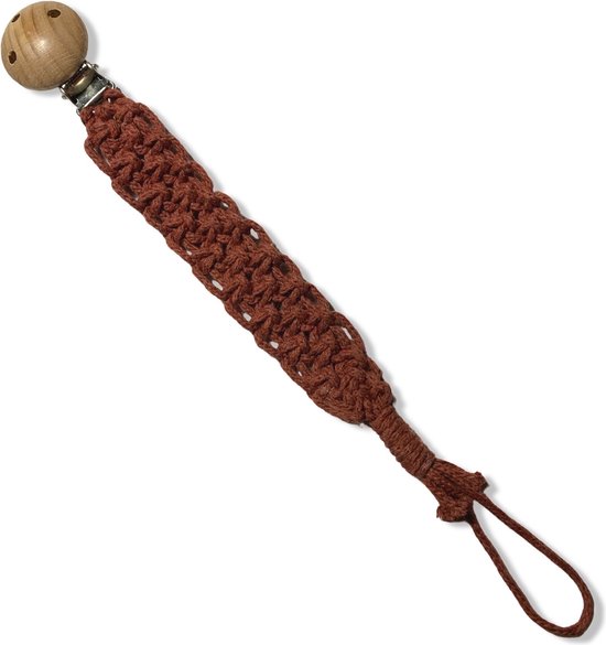 Speenkoord 'Cookie' - Bordeaux Rood - Katoen - Macramé - Handgemaakt in Nederland - Inclusief Verzendkosten van Little Indians