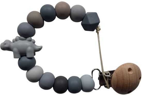 Speenkoord Dino stekel grijs van Jollein