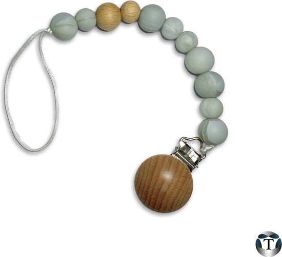 Speenkoord - Fopspeenkoord - Hulpmiddel Speen - Kralen - Marmer - Silicoon - Hout - Houten Clip - Babyshower - Kraamcadeau - Jongen & Meisje - Baby - Speen - Speenketting - TheOldOmen | van TheOldOmen