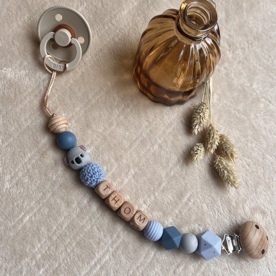 Speenkoord op naam - Blauw/Koala van Merkloos