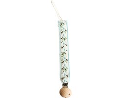 Speenkoord - spenenketting - Bohemain - Bloemen - Blauw en Groen van Bibsschatz