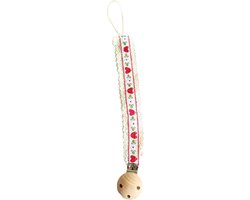 Speenkoord - spenenketting - Bohemain - Kant - Bloemen - Rood van Echt Waar.
