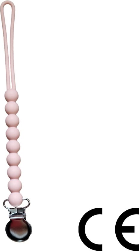 Speenkoord - spenenketting - Licht rose - silicone bijtkralen van Merkloos