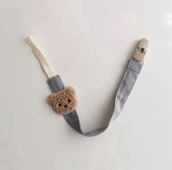 Speenkoord Teddy Blauw - Beer - Fopspeenkoord - Speenketting - Speenkoorden - Jongen - Meisje - Met Clips - Kraamcadeau - Babyshower - Baby - Speenhouder - Cadeau - Stoffen Speenkoort van Little Lemonade