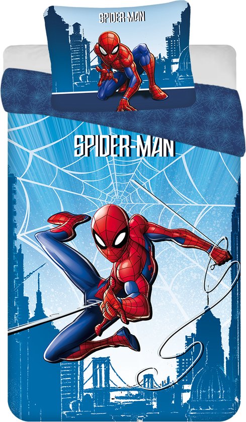 Spider-Man Dekbedovertrek, Web - Eenpersoons - 140 x 200 cm + 60 x 80 cm - Katoen van Marvel