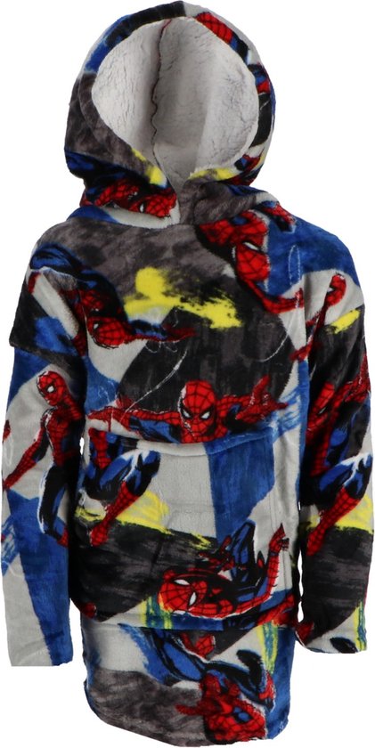 SpiderMan Hoodie Fleece deken, Jump - Kind (One Size ) - Polyester van Merkloos