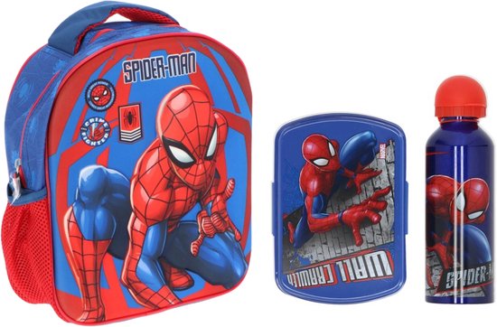 Spiderman schoolset; rugzak en lunchset