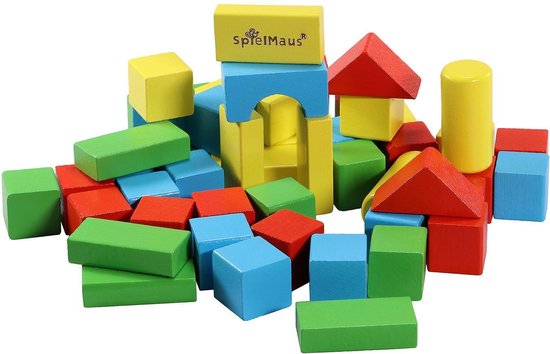 Spielmaus houten blokken  50 delig van SpielMaus